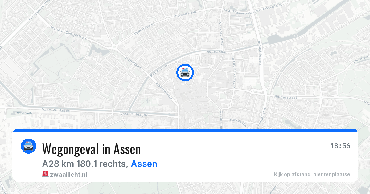 Wegongeval in Assen — 2 aug 2026