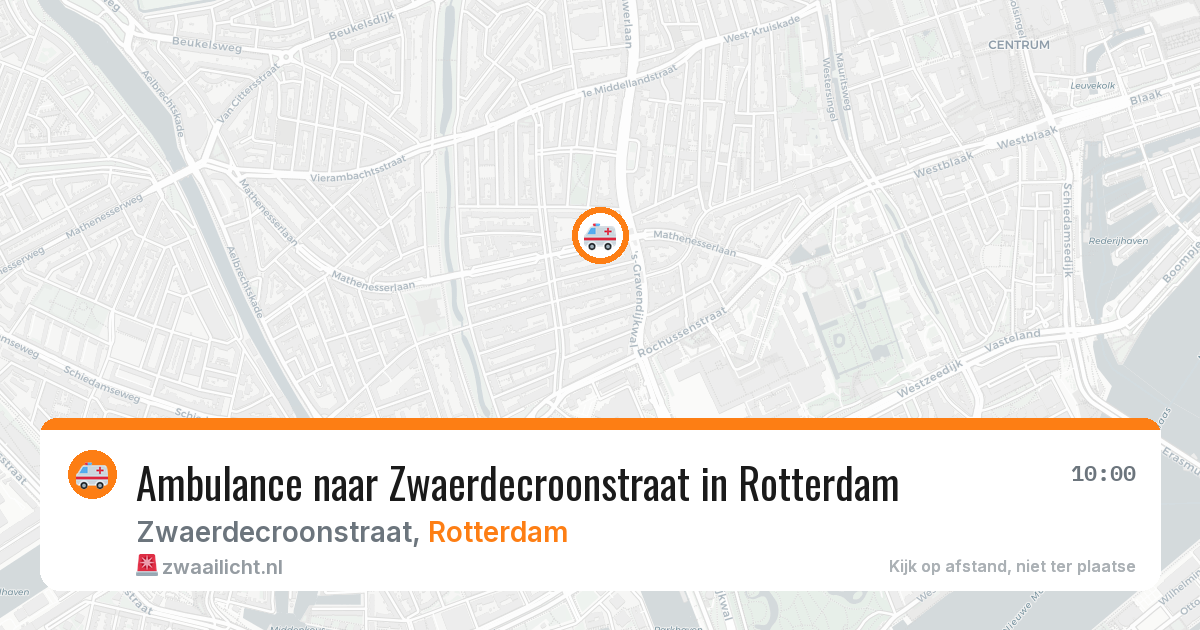 Ambulance naar Zwaerdecroonstraat in Rotterdam — 30 jul 2026