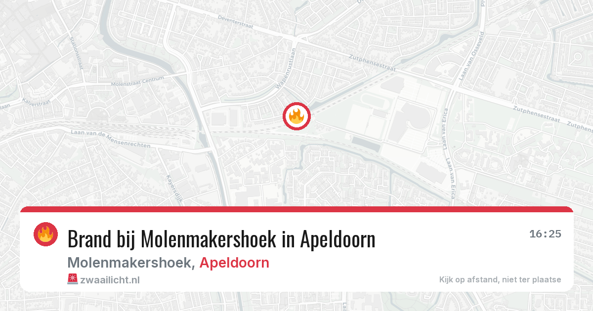 Brand bij Molenmakershoek in Apeldoorn — 6 aug 2026