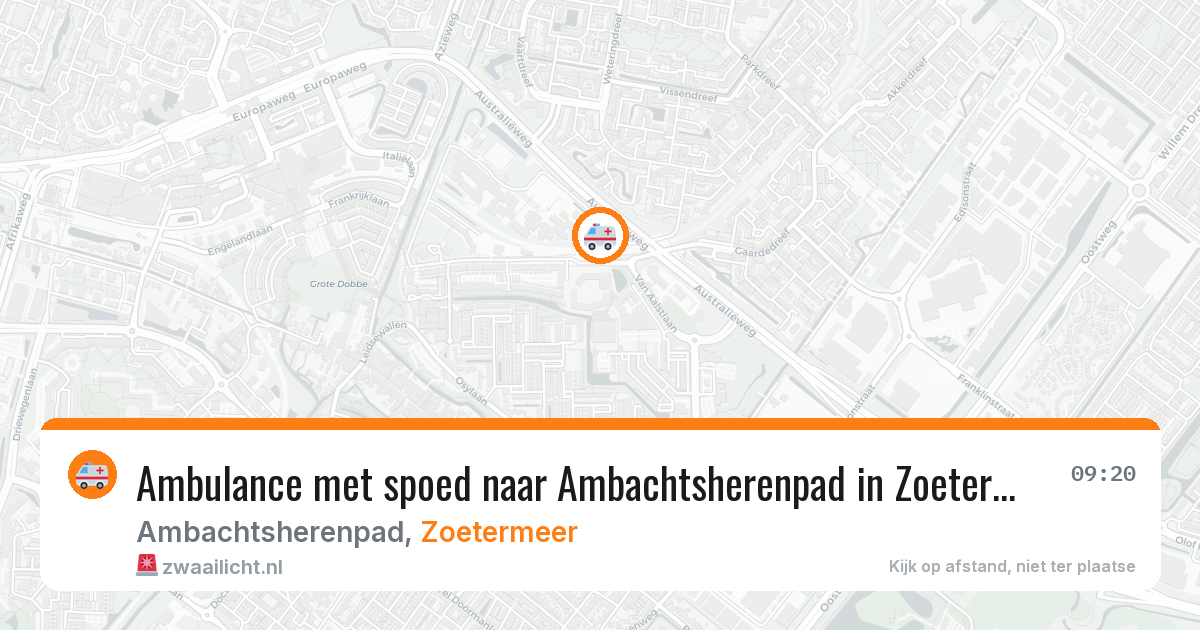 Ambulance met spoed naar Ambachtsherenpad in Zoetermeer — 6 apr 2026