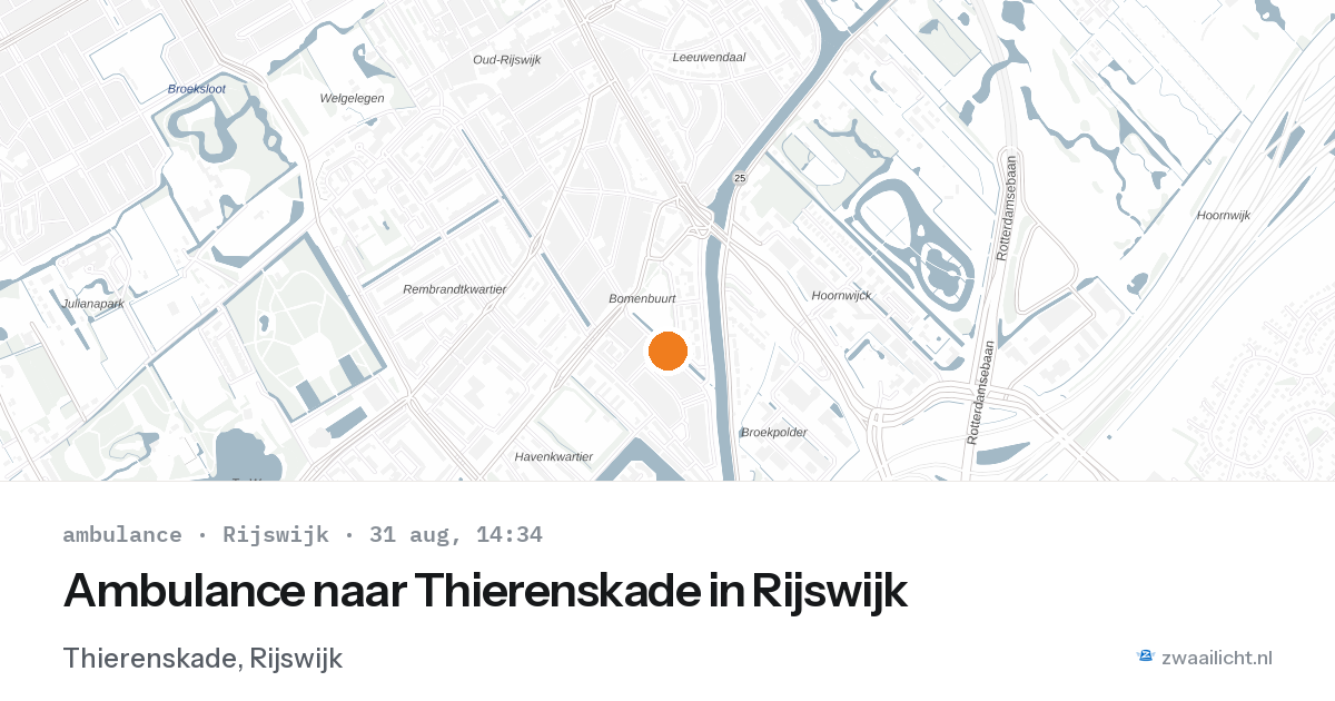 Ambulance naar Thierenskade in Rijswijk — 31 aug 2026
