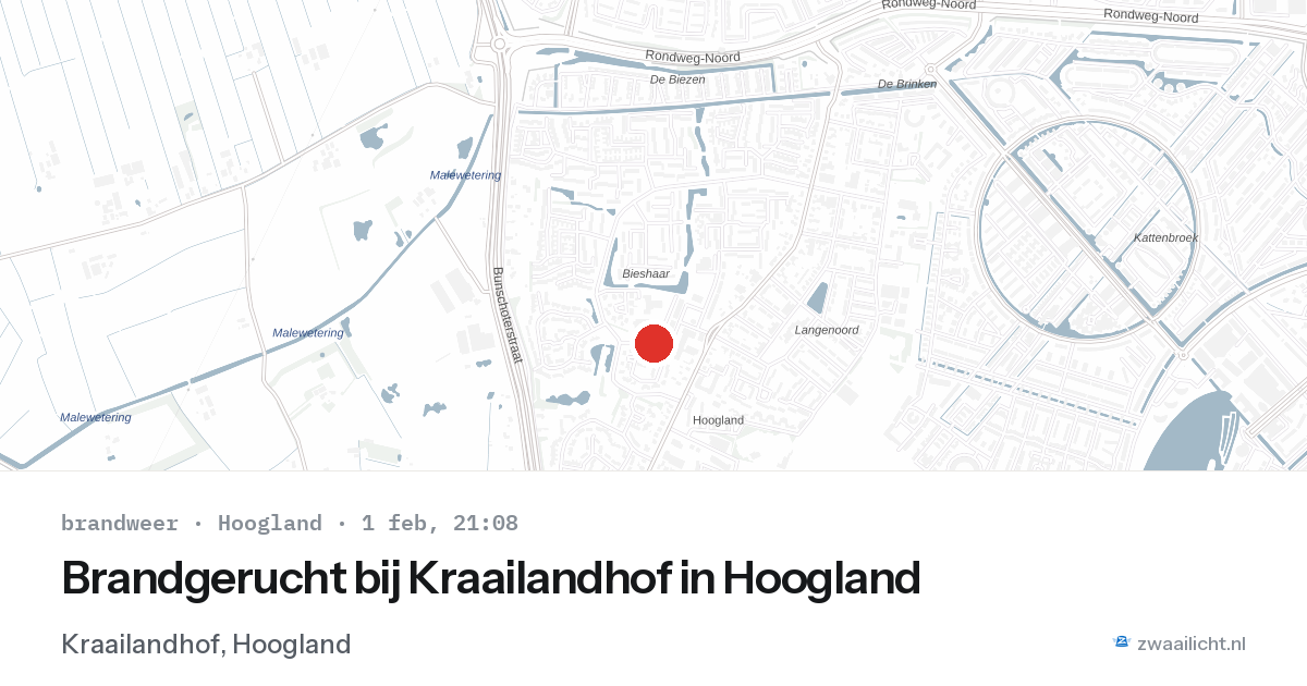 Brandgerucht bij Kraailandhof in Hoogland — 1 feb 2026