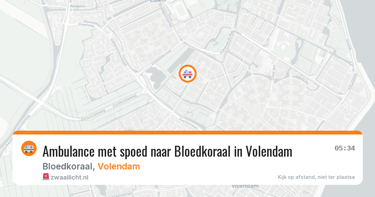 Ambulance met spoed naar Bloedkoraal in Volendam — 10 mei 2026