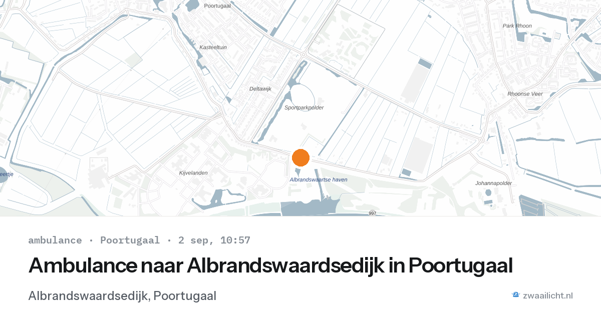 Ambulance naar Albrandswaardsedijk in Poortugaal — 2 sep 2026