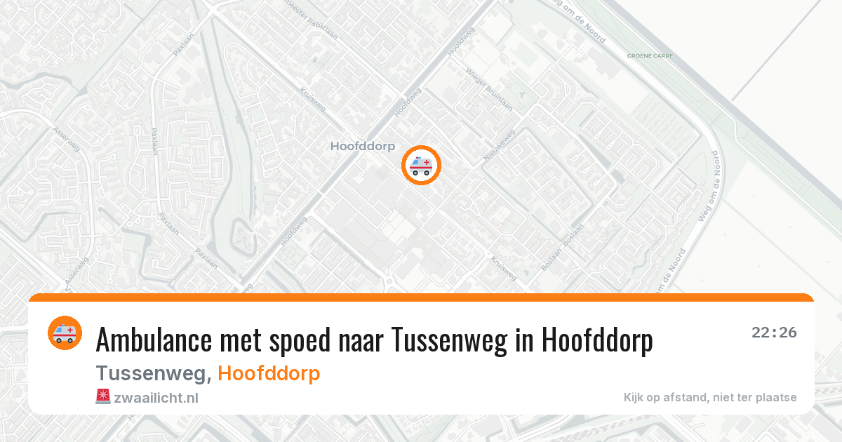 Ambulance met spoed naar Tussenweg in Hoofddorp — 15 apr 2026
