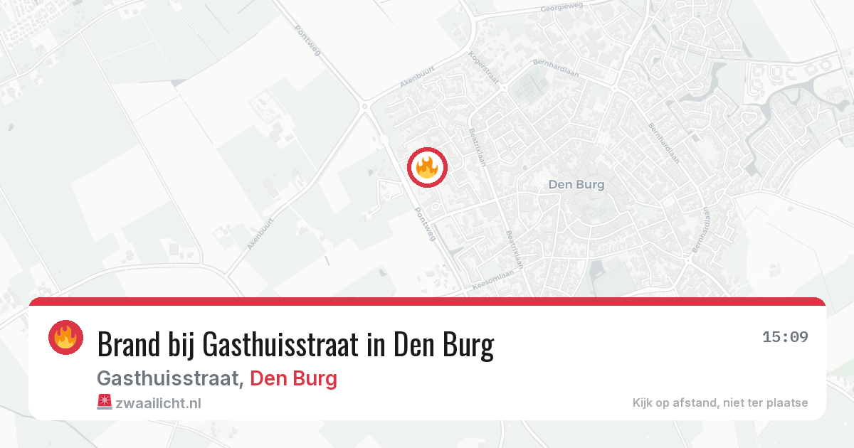 Brand bij Gasthuisstraat in Den Burg — 26 mei 2026