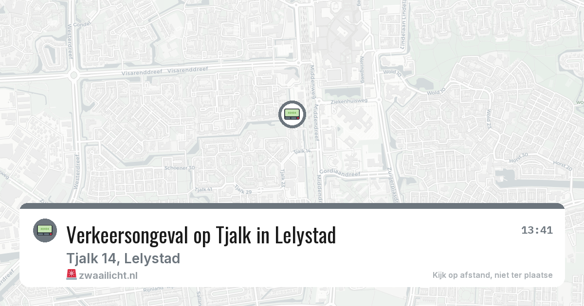 Verkeersongeval op Tjalk in Lelystad — 28 feb 2026