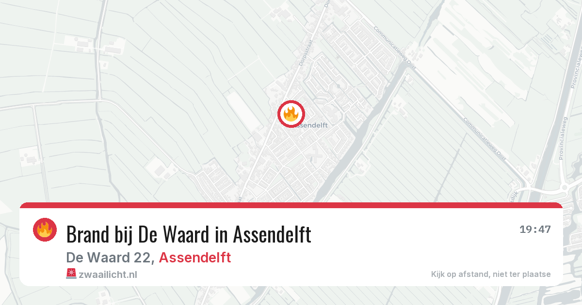Brand bij De Waard in Assendelft — 12 apr 2026
