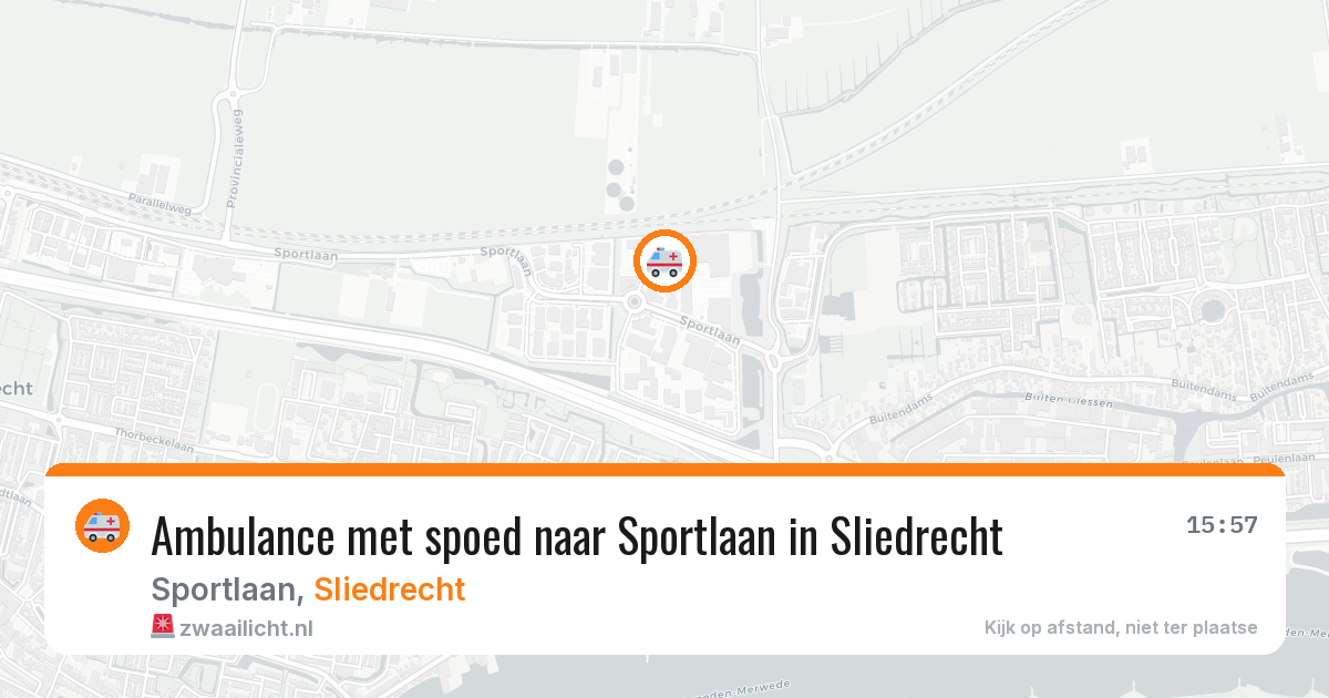 Ambulance met spoed naar Sportlaan in Sliedrecht — 20 mei 2026