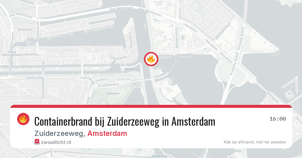 Containerbrand bij Zuiderzeeweg in Amsterdam — 16 mei 2026