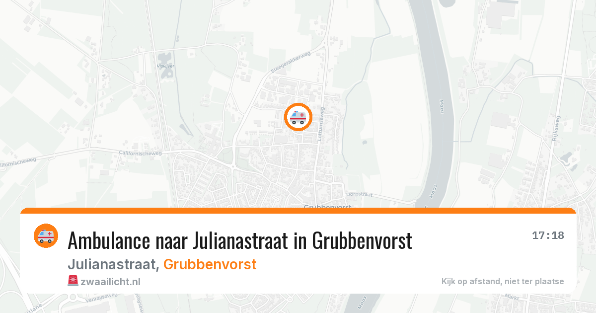 Ambulance naar Julianastraat in Grubbenvorst — 29 mei 2026