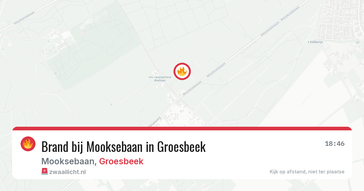 Brand bij Mooksebaan in Groesbeek — 22 jul 2026