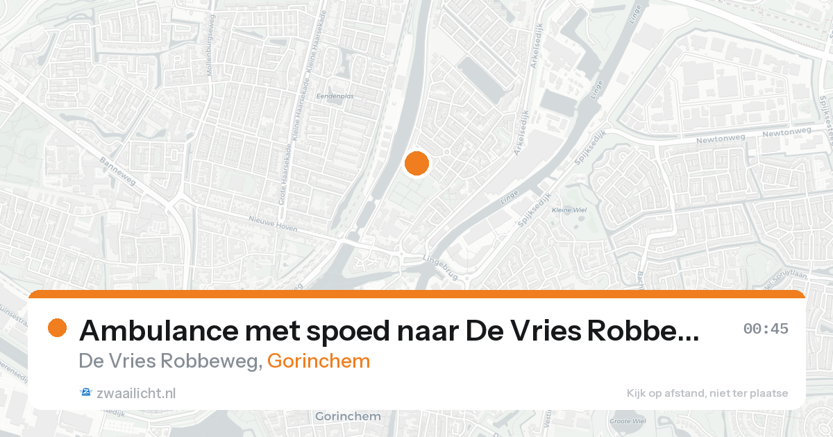 Ambulance met spoed naar De Vries Robbeweg in Gorinchem — 22 aug 2026