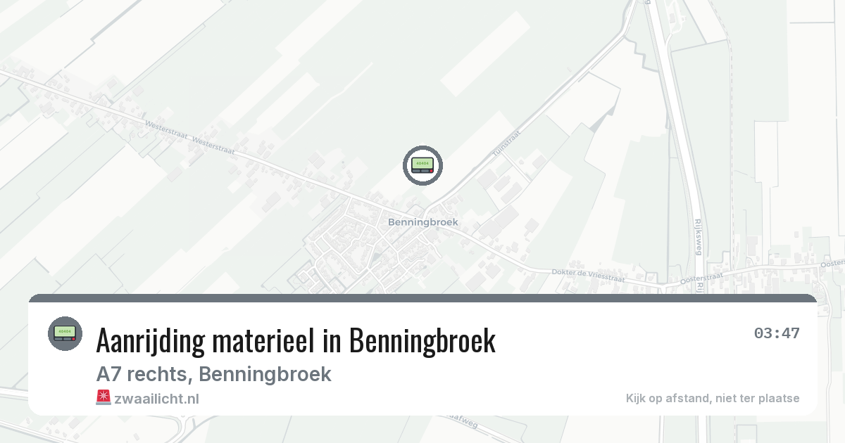 Aanrijding materieel in Benningbroek — 28 feb 2026