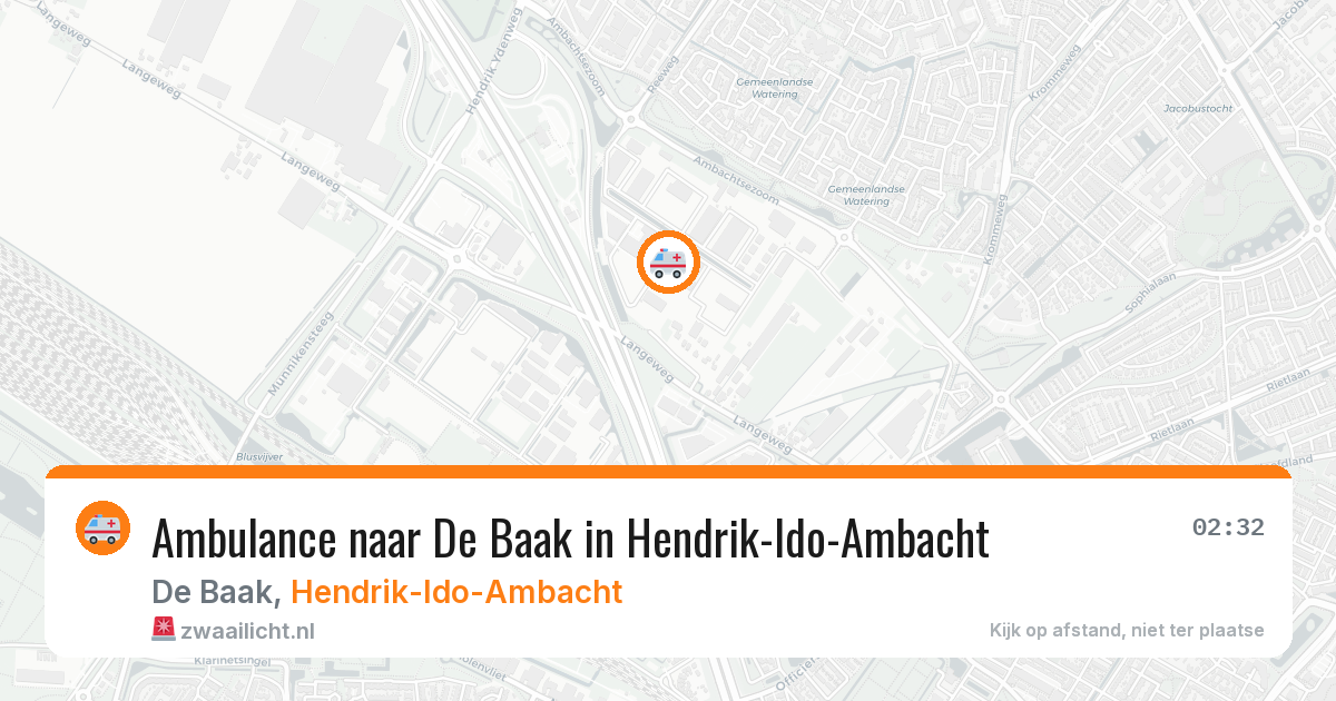 Ambulance naar De Baak in Hendrik-Ido-Ambacht — 4 jul 2026