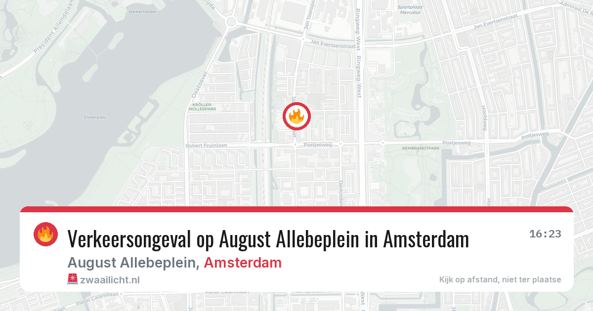 Verkeersongeval op August Allebeplein in Amsterdam — 25 mrt 2026