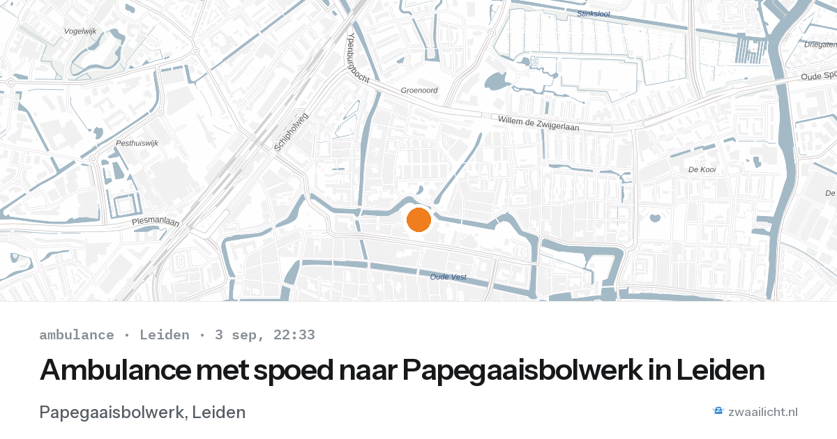 Ambulance met spoed naar Papegaaisbolwerk in Leiden — 3 sep 2026