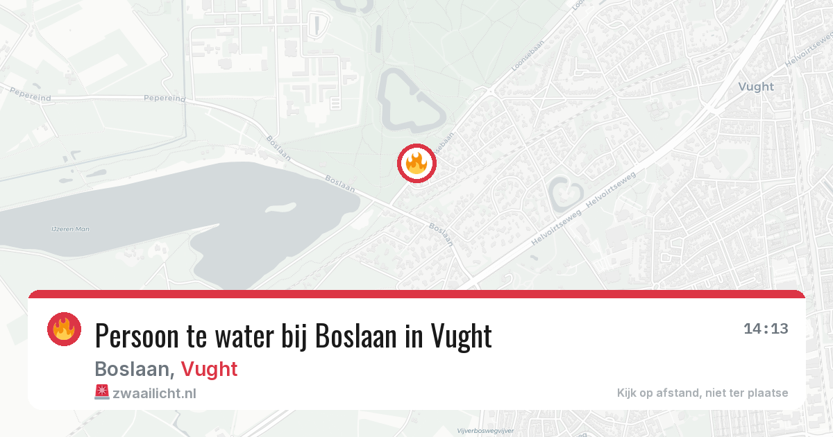 Persoon te water bij Boslaan in Vught — 27 jun 2026