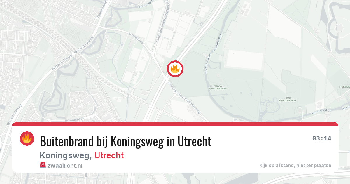 Buitenbrand bij Koningsweg in Utrecht — 26 jun 2026