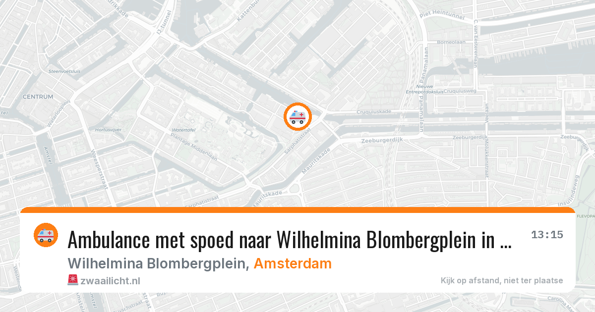 Ambulance met spoed naar Wilhelmina Blombergplein in Amsterdam — 17 mrt 2026