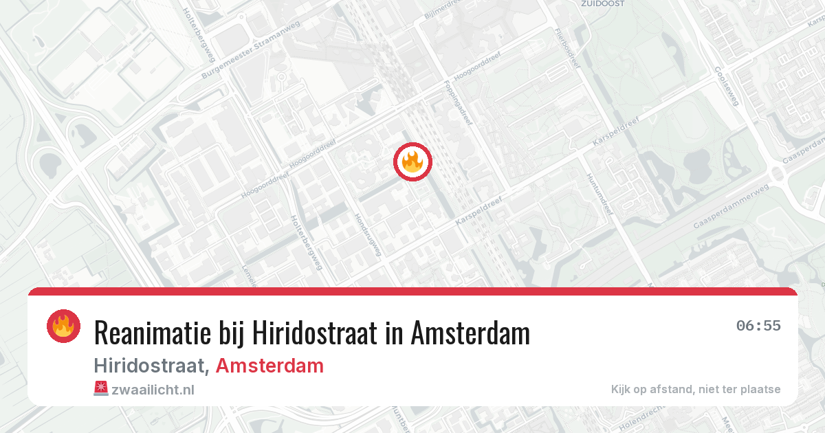 Reanimatie bij Hiridostraat in Amsterdam — 6 jul 2026