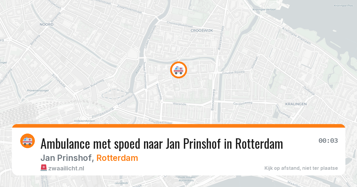 Ambulance met spoed naar Jan Prinshof in Rotterdam — 19 mrt 2026