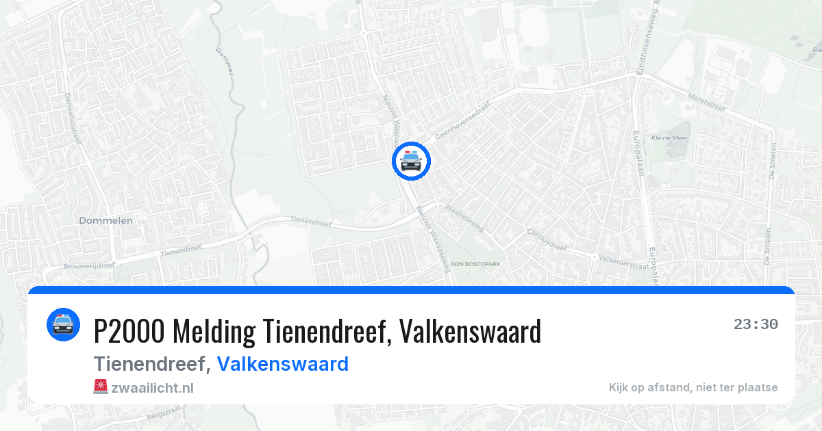 P2000 Melding Tienendreef, Valkenswaard — 26 jun 2026