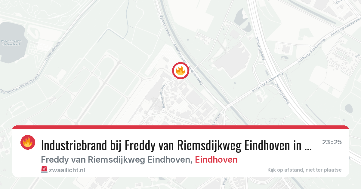Industriebrand bij Freddy van Riemsdijkweg Eindhoven in Eindhoven — 12 jun 2026