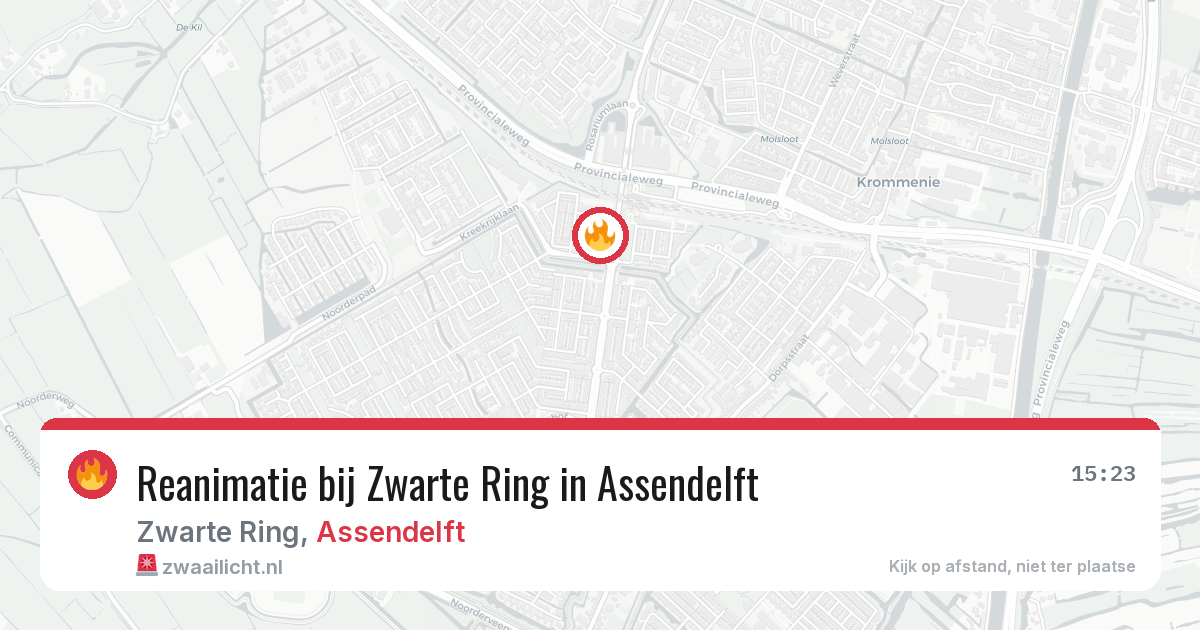 Reanimatie bij Zwarte Ring in Assendelft — 10 mrt 2026