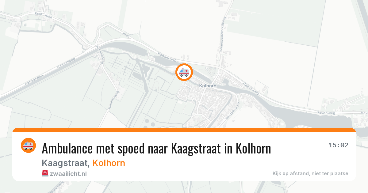 Ambulance met spoed naar Kaagstraat in Kolhorn — 15 mei 2026