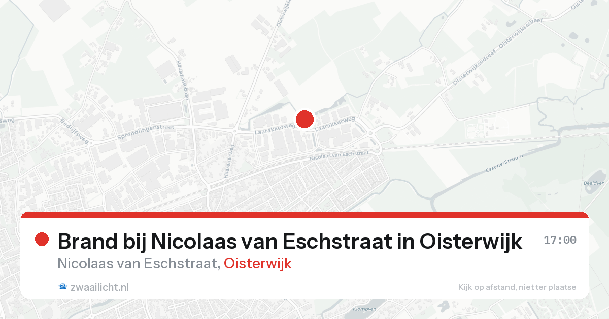 Brand bij Nicolaas van Eschstraat in Oisterwijk — 24 aug 2026