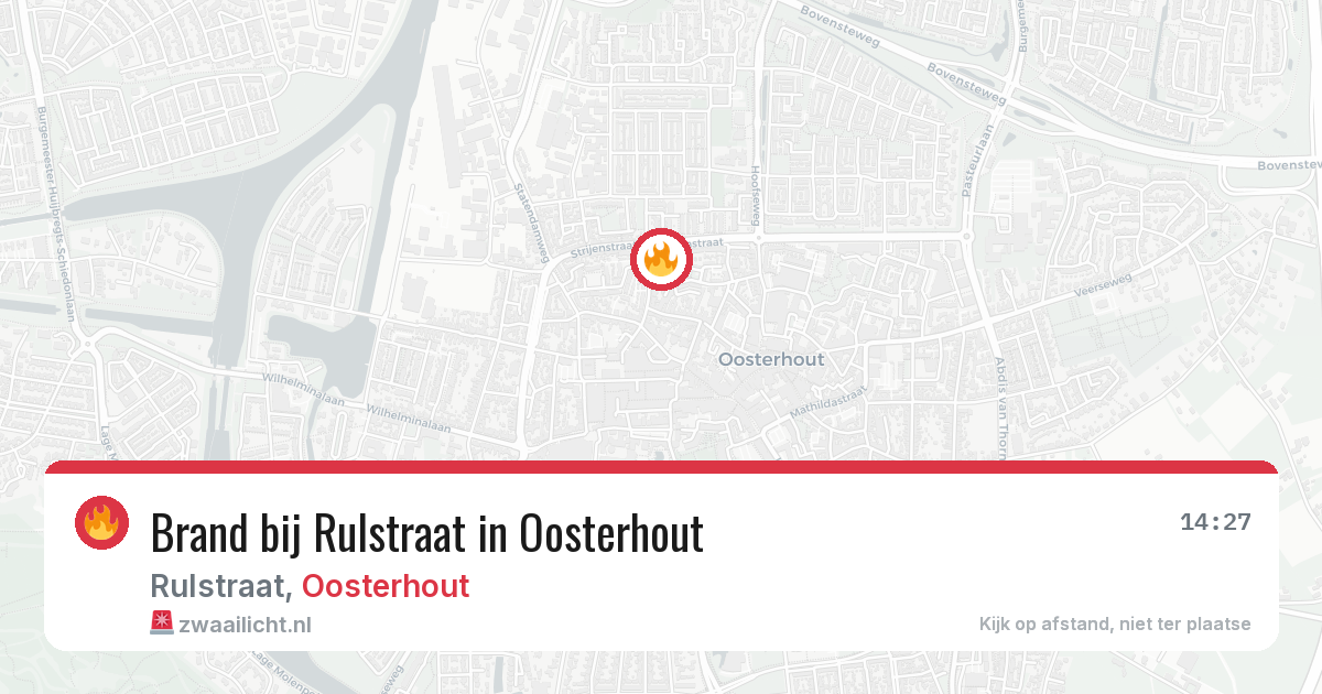 Brand bij Rulstraat in Oosterhout — 24 mei 2026