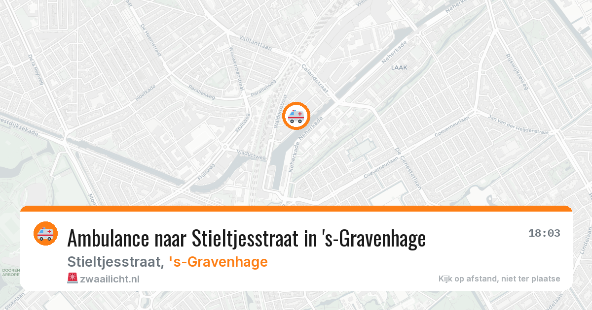 Ambulance naar Stieltjesstraat in 's-Gravenhage — 10 mei 2026