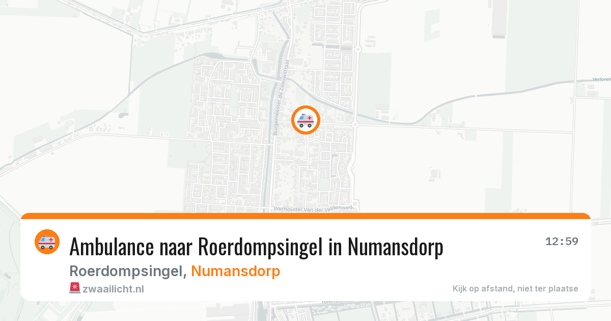 Ambulance naar Roerdompsingel in Numansdorp — 23 mrt 2026
