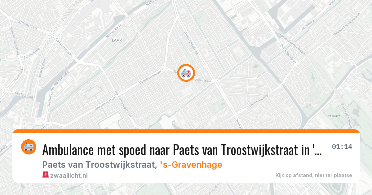 Ambulance met spoed naar Paets van Troostwijkstraat in 's-Gravenhage — 2 apr 2026