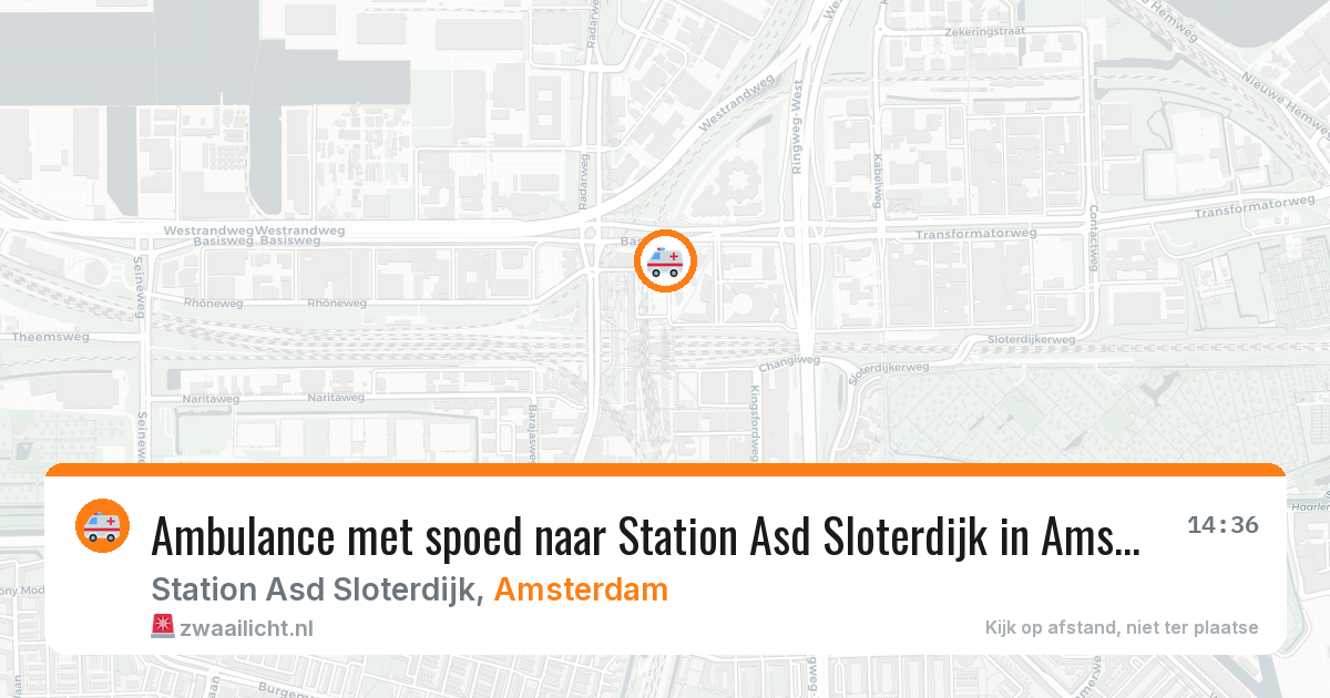 Ambulance met spoed naar Station Asd Sloterdijk in Amsterdam — 27 jul 2026