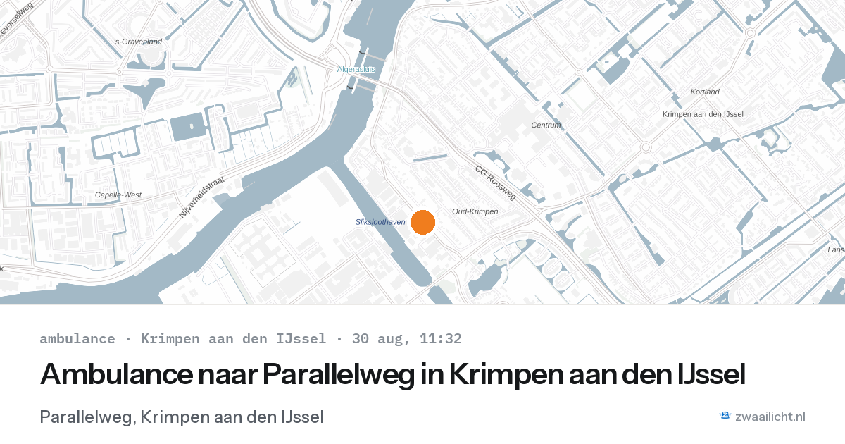 Ambulance naar Parallelweg in Krimpen aan den IJssel — 30 aug 2026
