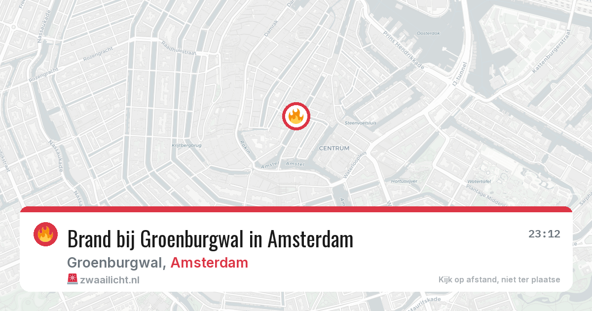 Brand bij Groenburgwal in Amsterdam — 1 jun 2026