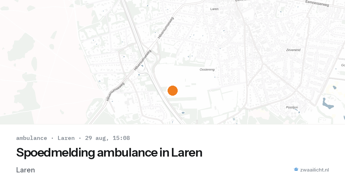 Spoedmelding ambulance in Laren — 29 aug 2026
