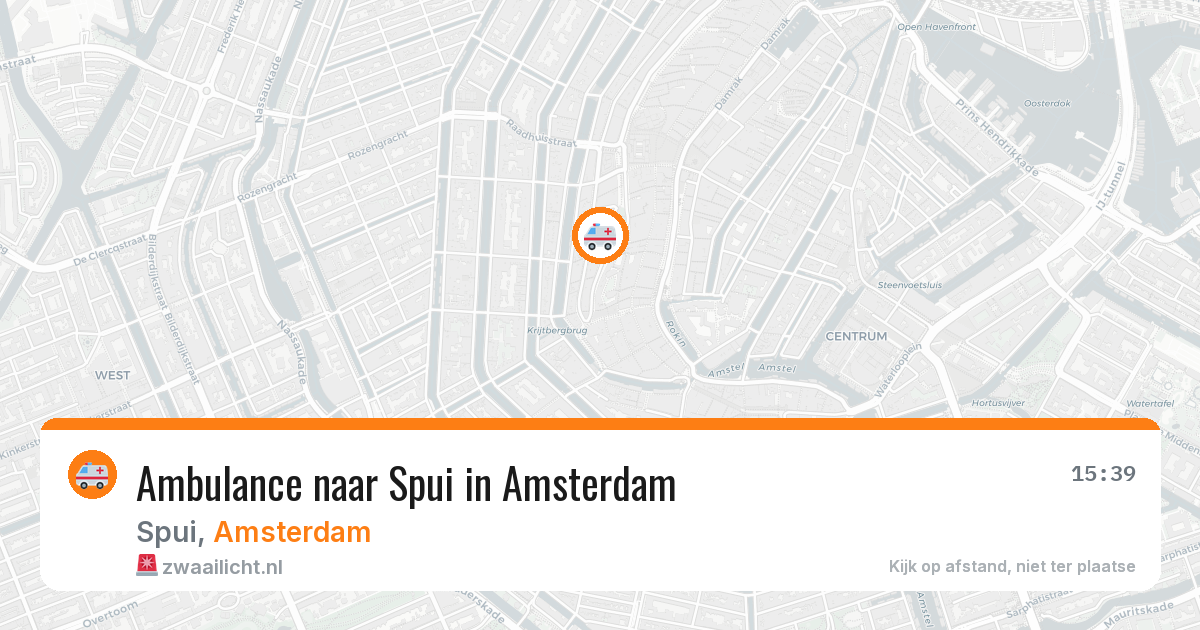 Ambulance naar Spui in Amsterdam — 8 aug 2026