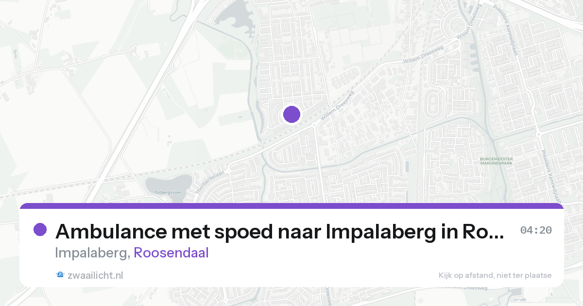 Ambulance met spoed naar Impalaberg in Roosendaal — 18 aug 2026