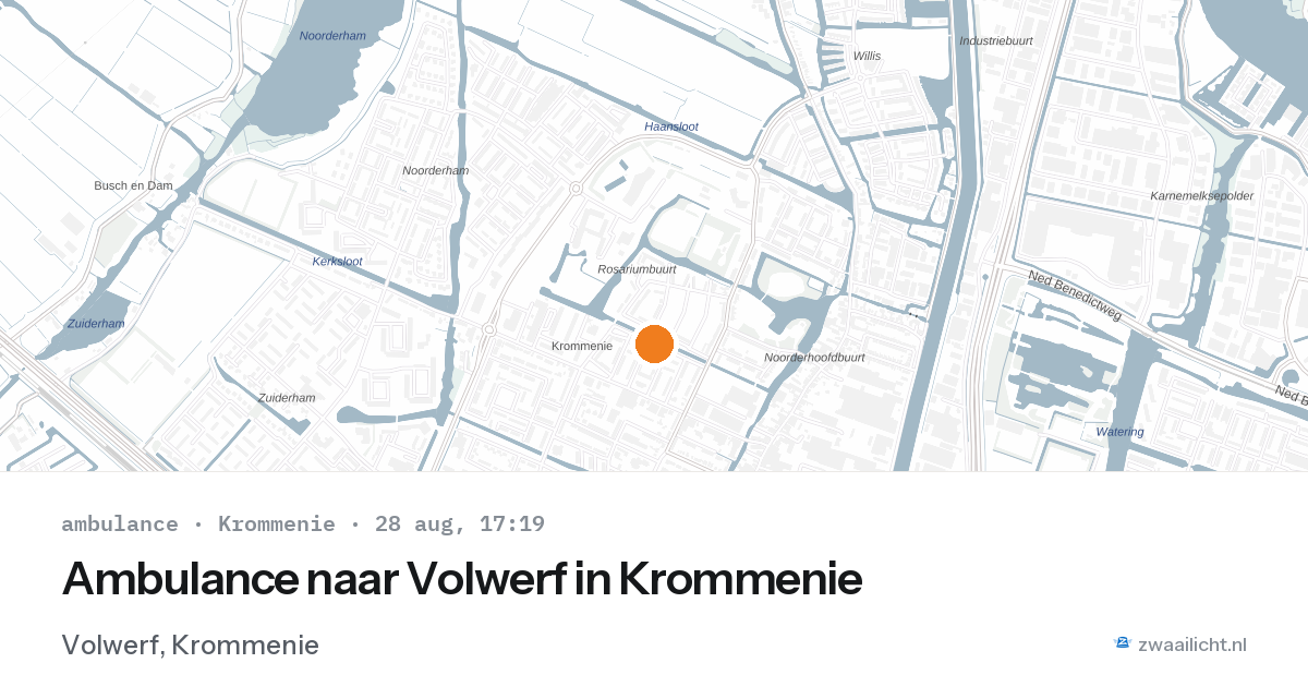 Ambulance naar Volwerf in Krommenie — 28 aug 2026