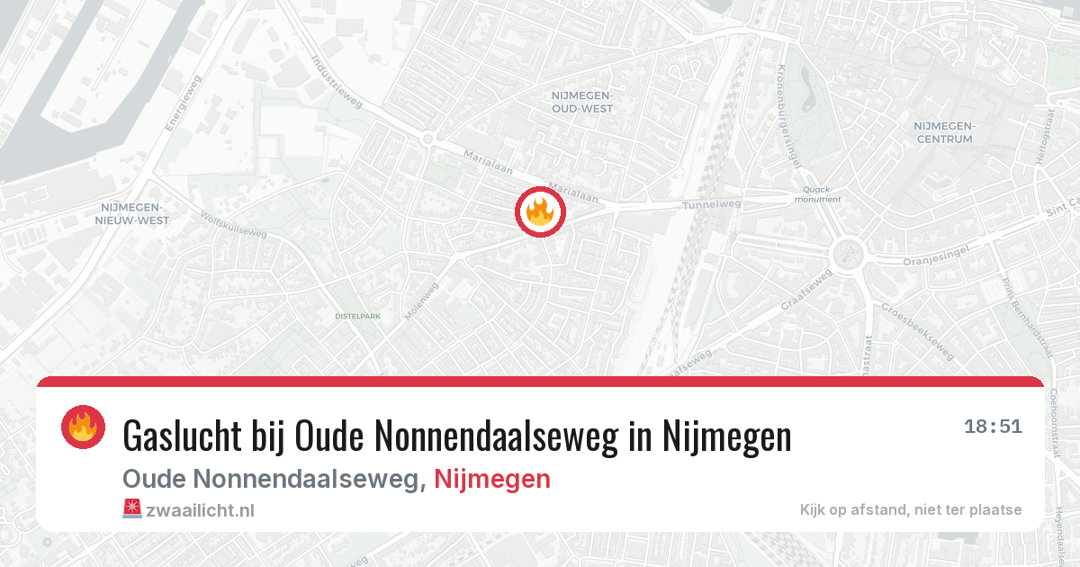 Gaslucht bij Oude Nonnendaalseweg in Nijmegen — 7 apr 2026