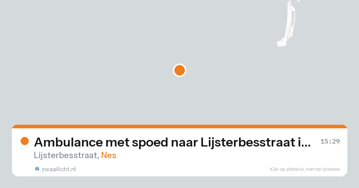 Ambulance met spoed naar Lijsterbesstraat in Nes — 20 aug 2026