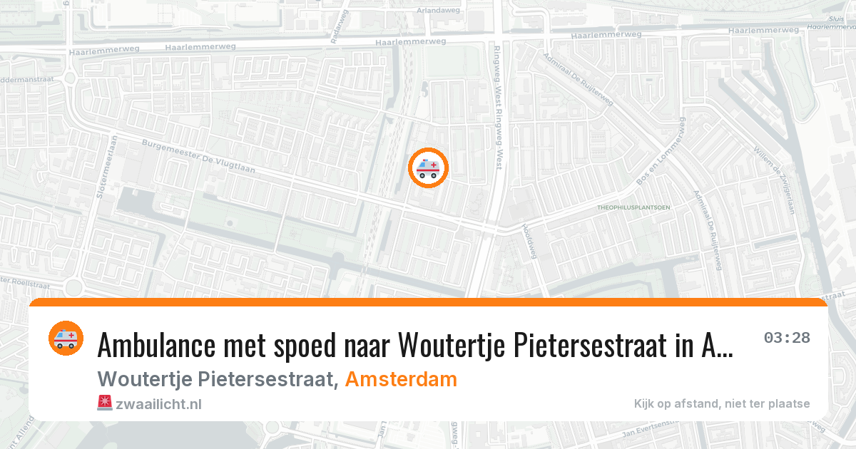 Ambulance met spoed naar Woutertje Pietersestraat in Amsterdam — 2 jul 2026
