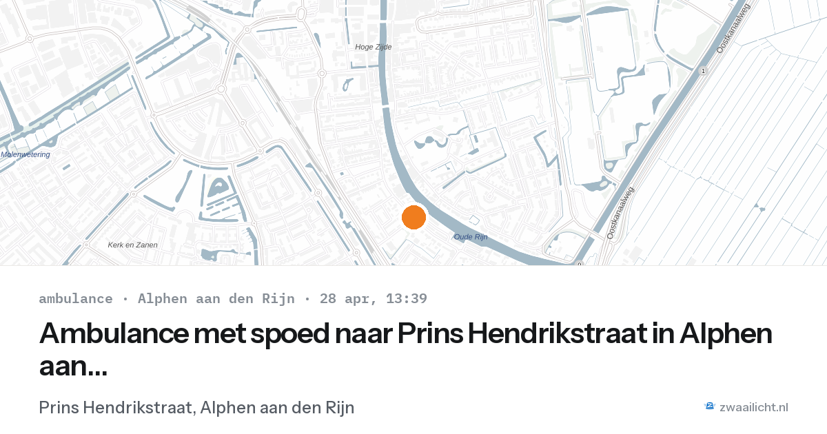 Ambulance met spoed naar Prins Hendrikstraat in Alphen aan den Rijn — 28 apr 2026