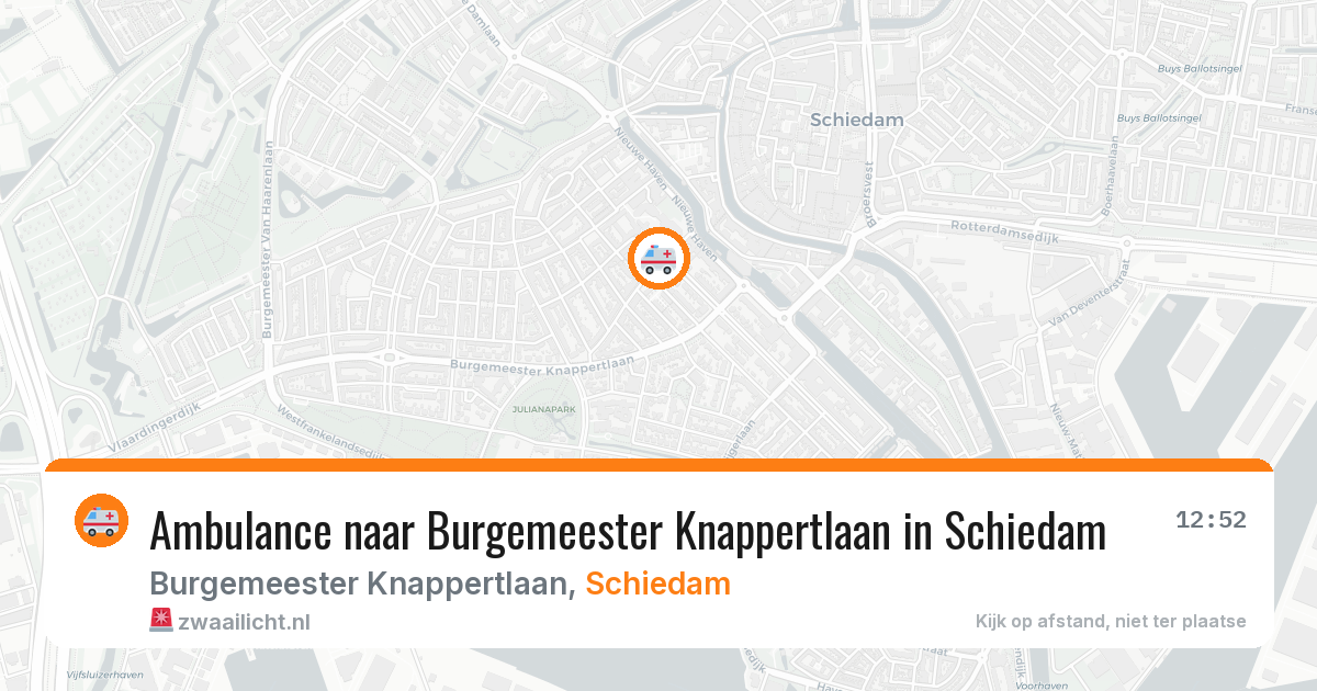 Ambulance naar Burgemeester Knappertlaan in Schiedam — 10 jul 2026