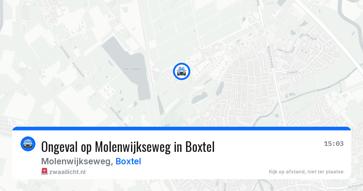 Ongeval op Molenwijkseweg in Boxtel — 25 jul 2026