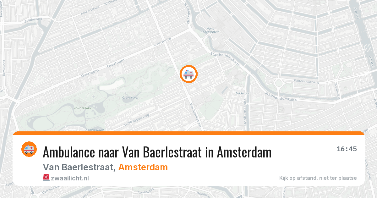 Ambulance naar Van Baerlestraat in Amsterdam — 10 jun 2026