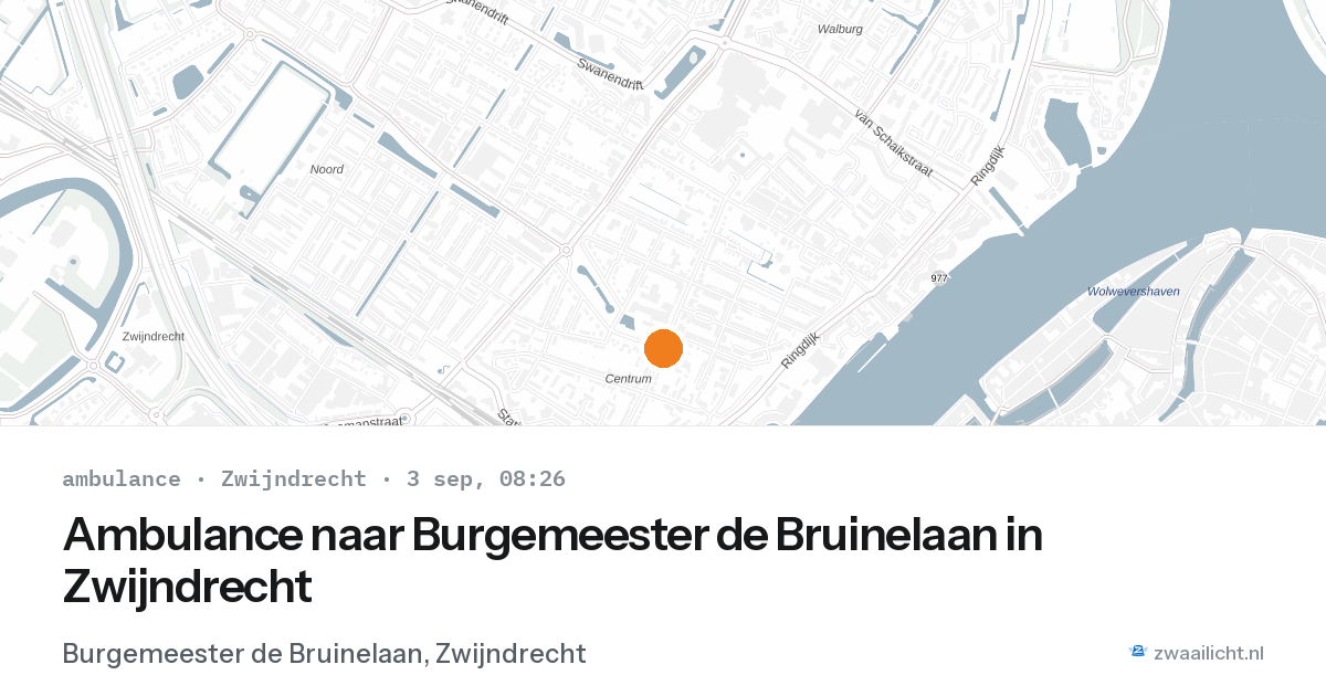 Ambulance naar Burgemeester de Bruinelaan in Zwijndrecht — 3 sep 2026